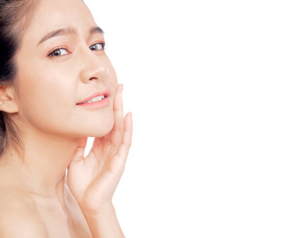 istock Close up young Thai woman beautiful face on white background 1226207137