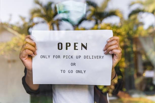istock Restaurant open for take out food services only 1226208469