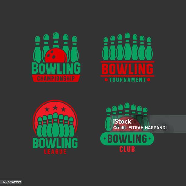 Bowling Design Logo Vector Collections - Arte vetorial de stock e mais imagens de Boliche - Boliche, Logótipo, Bola de Bowling