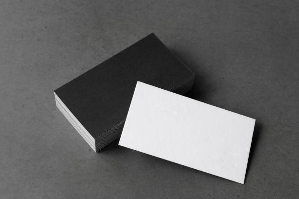 istock Business card on black background. 1226211107