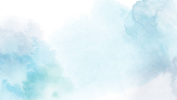 latar belakang cat air abstrak biru - watercolor background ilustrasi stok