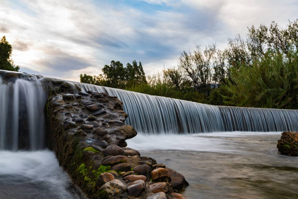 Beautiful deep forest waterfall in South Africa Robertson breede river