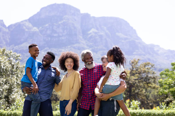 istock Multi-generation mixed race family enjoying their time at a garden 1226218319