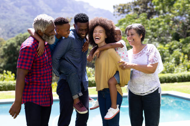 istock Multi-generation mixed race family enjoying their time at a garden 1226218462