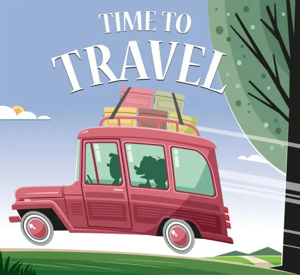 Vector illustration of Time to travel