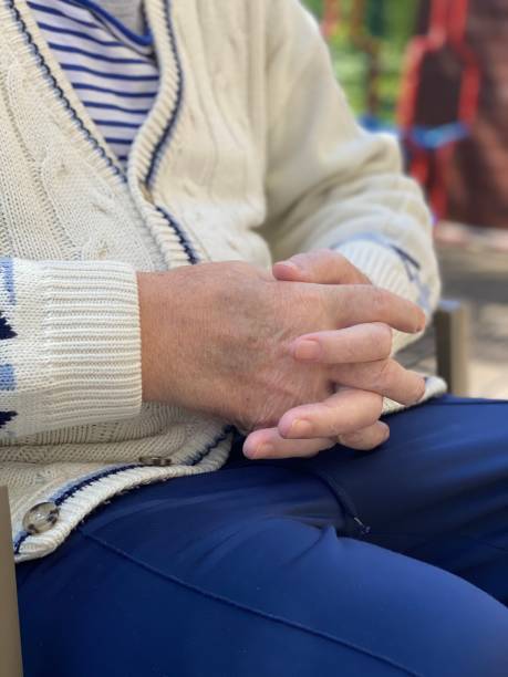 istock Old man resting in home terrace after heart surgery 1226219033