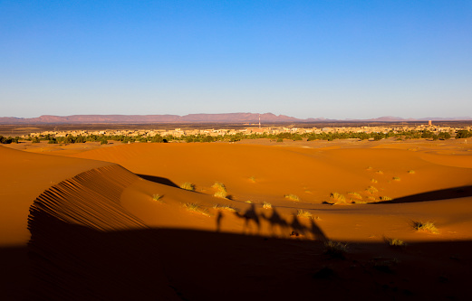 The Sahara the largest arid desert in the world, stars in Moroccowith a mixture of sand and rock.