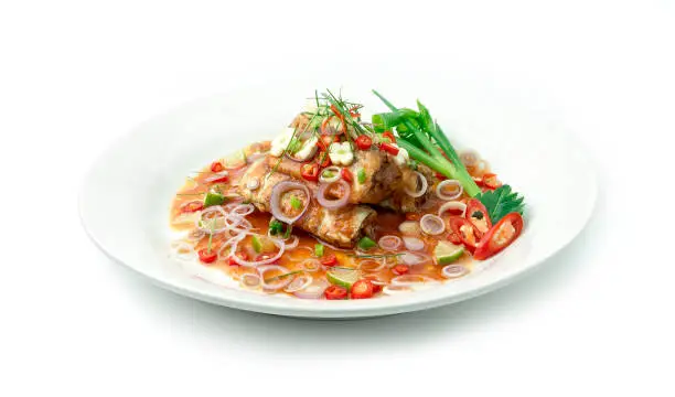 Photo of Spicy Mackerels Salad in Tomato sauce .Thai Food