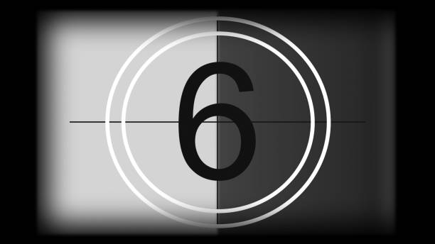 istock 3D rendering of a monochrome universal countdown film leader. Countdown clock from 10 to 0 1226237183