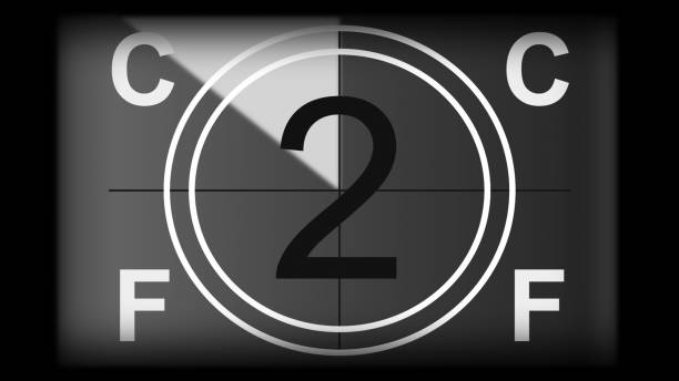 istock 3D rendering of a monochrome universal countdown film leader. Countdown clock from 10 to 0 1226237348