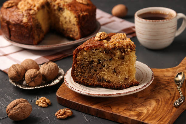 istock American homemade nutty cake is located on a dark background 1226237398