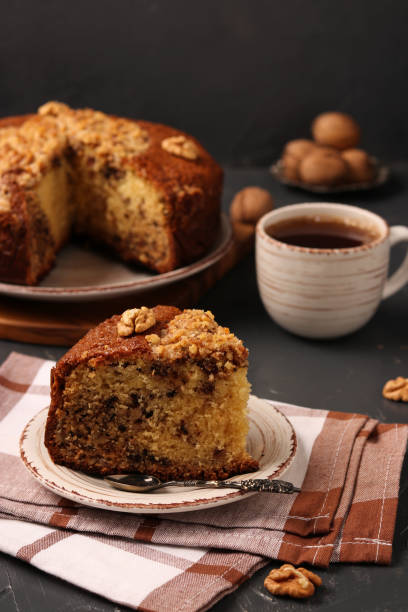 istock American homemade nutty cake is located on a dark background 1226237446