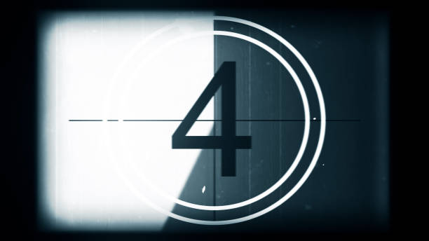 istock 3D rendering of a monochrome old and grained universal countdown leader from 10 to 0 1226237581