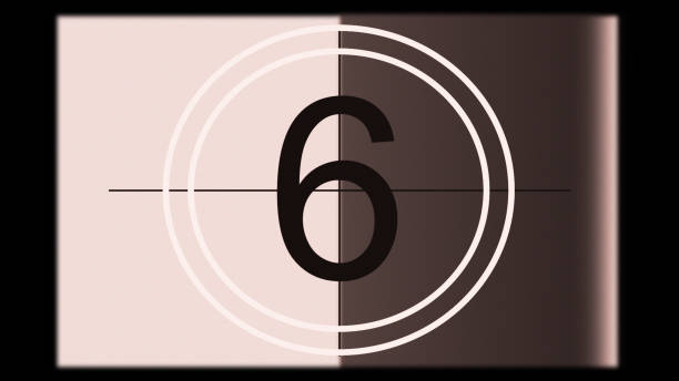 istock 3D rendering of a monochrome old and grained universal countdown leader from 10 to 0 1226237676