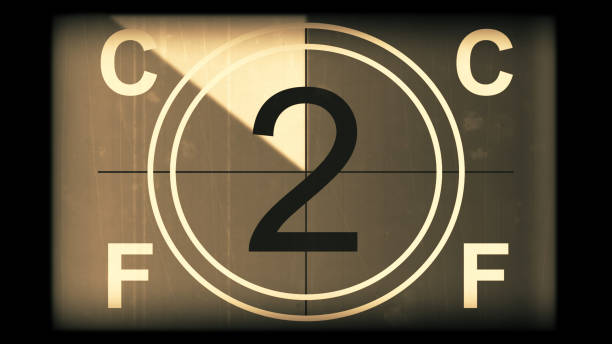 istock 3D rendering of a monochrome old and grained universal countdown leader from 10 to 0 1226237704