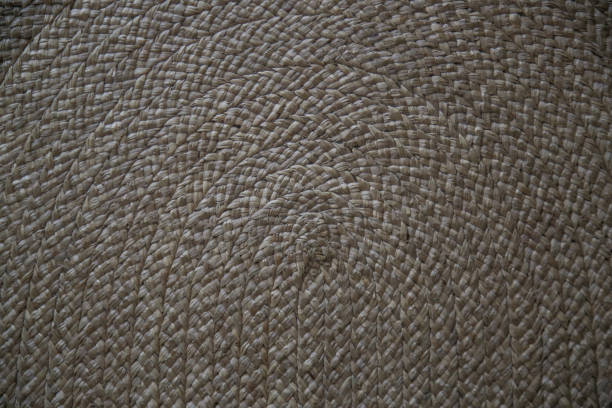 istock Wicker texture background close-up. Rope woven round handmade texture. 1226237923
