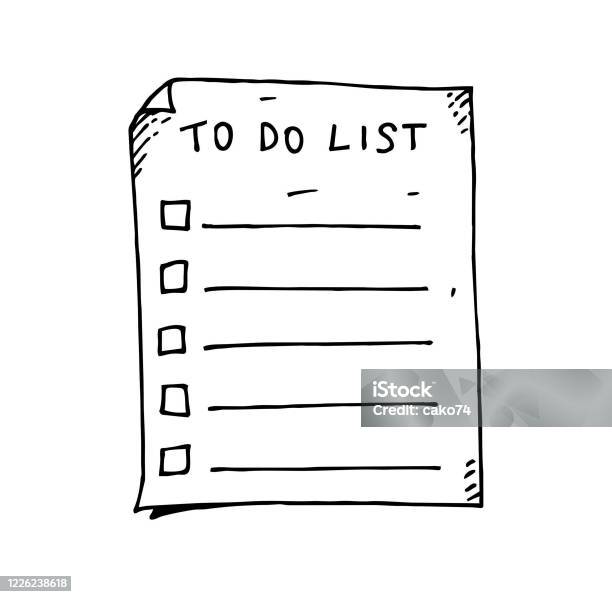 Hand Drawn To Do List Stock Illustration - Download Image Now - Doodle ...