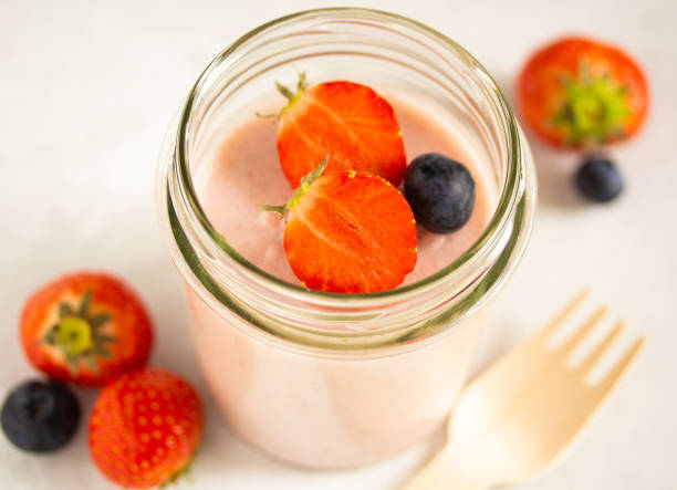 istock Dessert strawberry panna cotta 1226240346