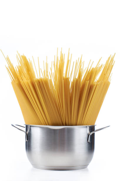istock pasta spaghetti in a saucepan on a white background 1226242773