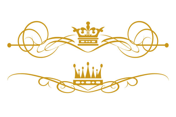 illustrations, cliparts, dessins animés et icônes de royal style design elements gold on - roi-monarque