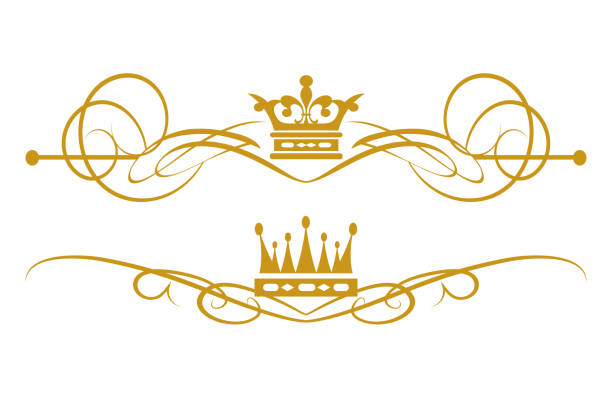 Royal Style Design Elements Gold On Royal Style Design Elements Gold On queen crown stock illustrations