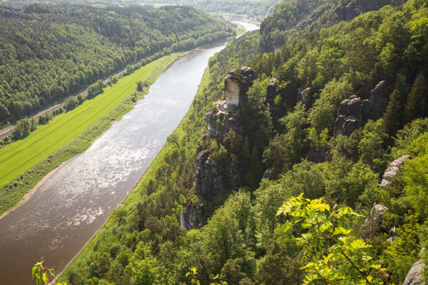 istock Top view from the Bastei bridge over the Elbe valley 1226247643
