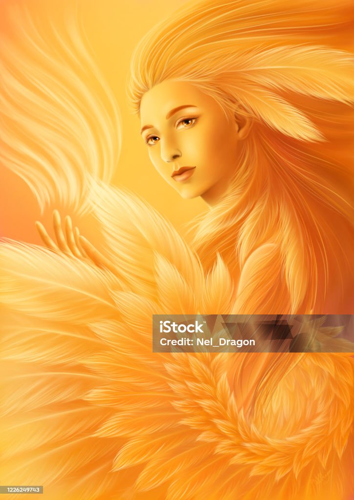 Woman Phoenix Phoenix Stock Illustration - Download Image Now - Angel, Protection ...