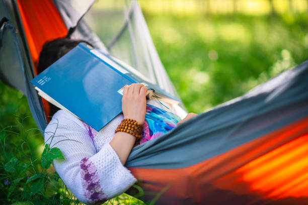 istock After reading the book, lie on the hammock 1226250646