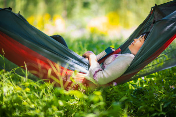 istock After reading the book, lie on the hammock 1226251677