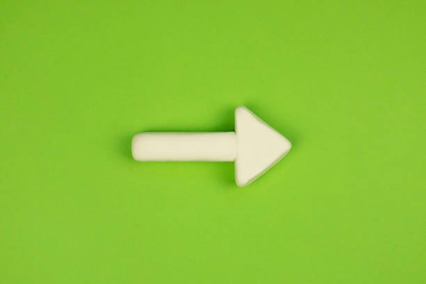 Arrow sign showing direction. Choice, advice, indication concept. Make decision. Symbol pointing the right way.