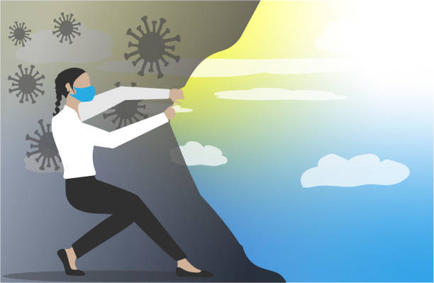New better world after coronavirus COVID-19. New better world after coronavirus COVID-19. new normal concept stock illustrations