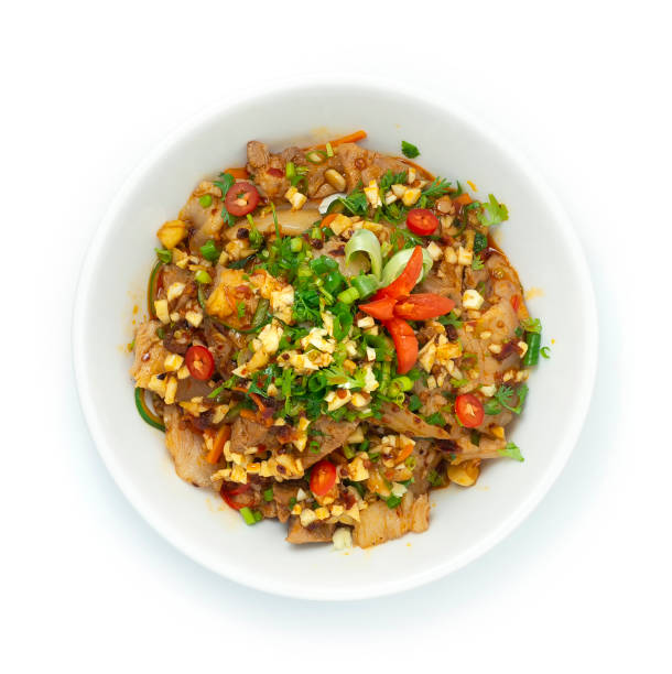 istock Stir Fried Pork Belly with Chili Paste, Garlic,spring onions, soy sauce Classic Sichuan Boiled Pork classic Sichuan  Yunnan Dish Traditional of Chinese Food Style 1226255049