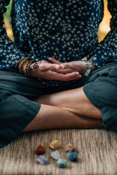 istock Meditation in Lotus Pose. Hands in Lap, Palms Facing Upwards 1226255572