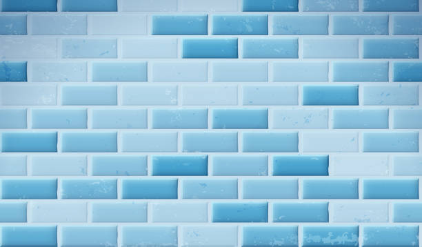 ilustrações de stock, clip art, desenhos animados e ícones de brick wall abstract background - backdrop blue contemporary pattern