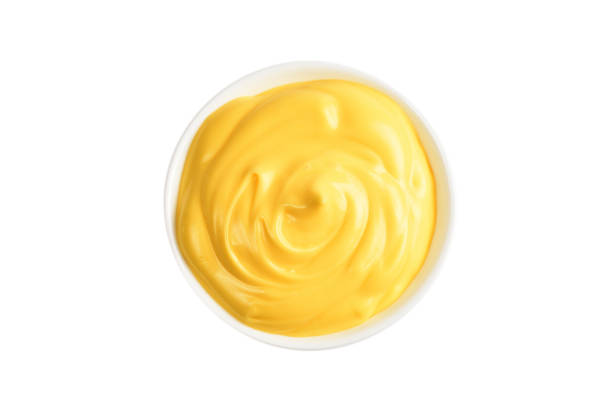 istock Cheese sauce in white plate on white background. 1226258618
