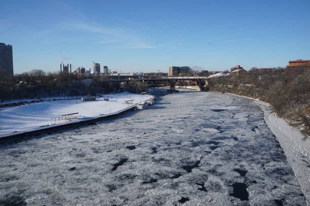 istock Frozen mississippi with boats 1226269759