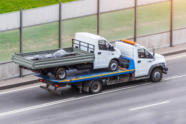 a tow truck on the road