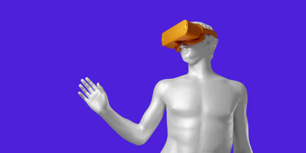 istock Sculpture of human with VR glasses 1226270039