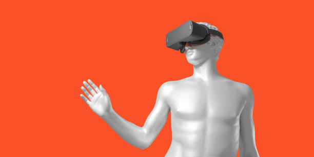 istock Sculpture of human with VR glasses 1226270040