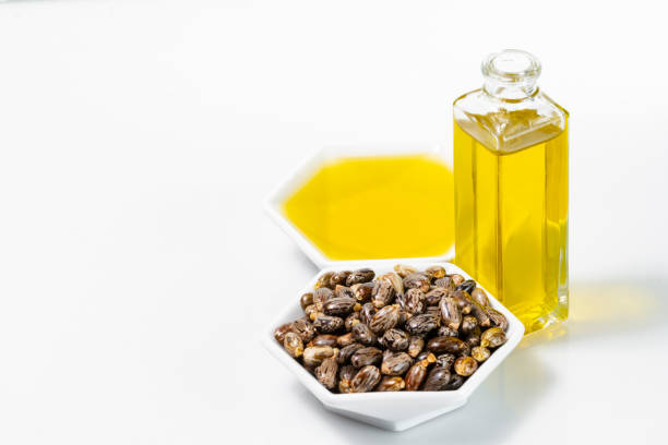 istock castor oil and grains in bow 1226270568