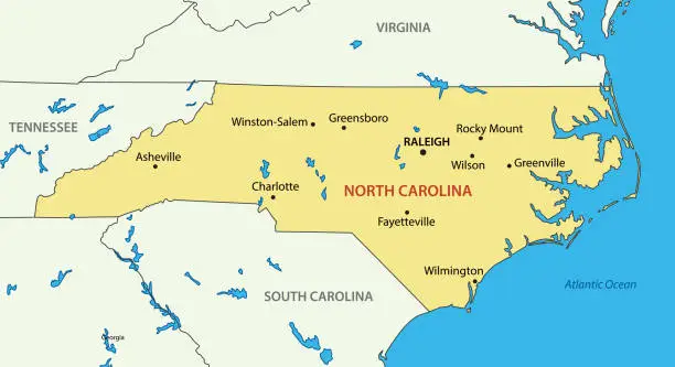 Vector illustration of North Carolina - vector - state of USA