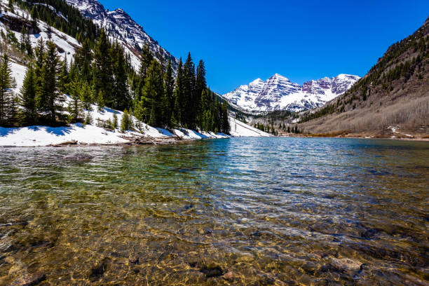 istock Maroon Bells lake in Spring scenic destination in Colorado 1226272927