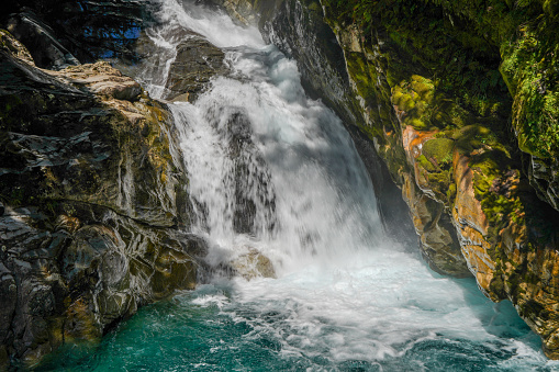 Waterfall on the Gorner gorge in Zermatt, Switzerland