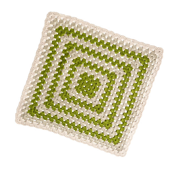 Colorful knitted rug isolated