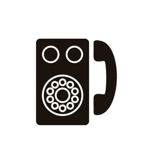 Vector illustration of Old Pay Phone Icons