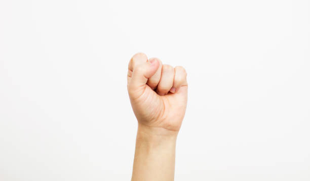 istock fist on white, hand with fist above on white background,selective focus 1226278201