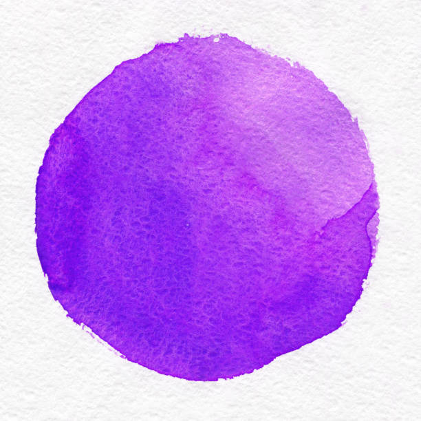istock Round watercolor frame, circle shape form isolated on white background. Handmade technique. 1226280157