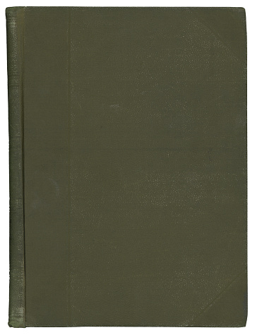 Antique green hardcover book.