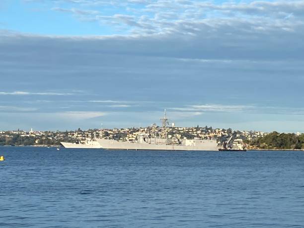 Naval ship Naval ship anchored off Double Bay australian navy stock pictures, royalty-free photos & images