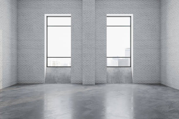 istock Contemporary gallery interior with white brick wall 1226291871